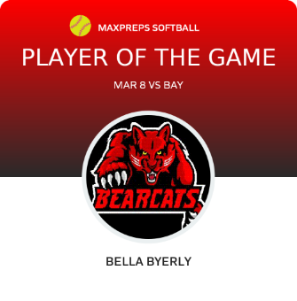 #7 Bella Byerly Player of the Game badge