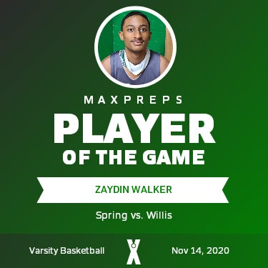 #1 Zaydin Walker Player of the Game badge