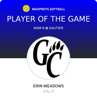 #7 Erin Meadows Player of the Game badge