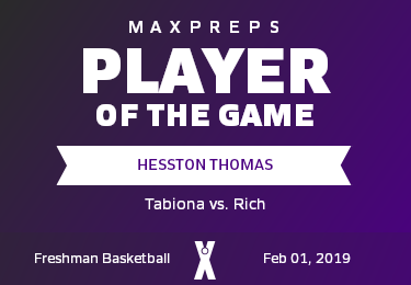 #32 Hesston Thomas Player of the Game badge
