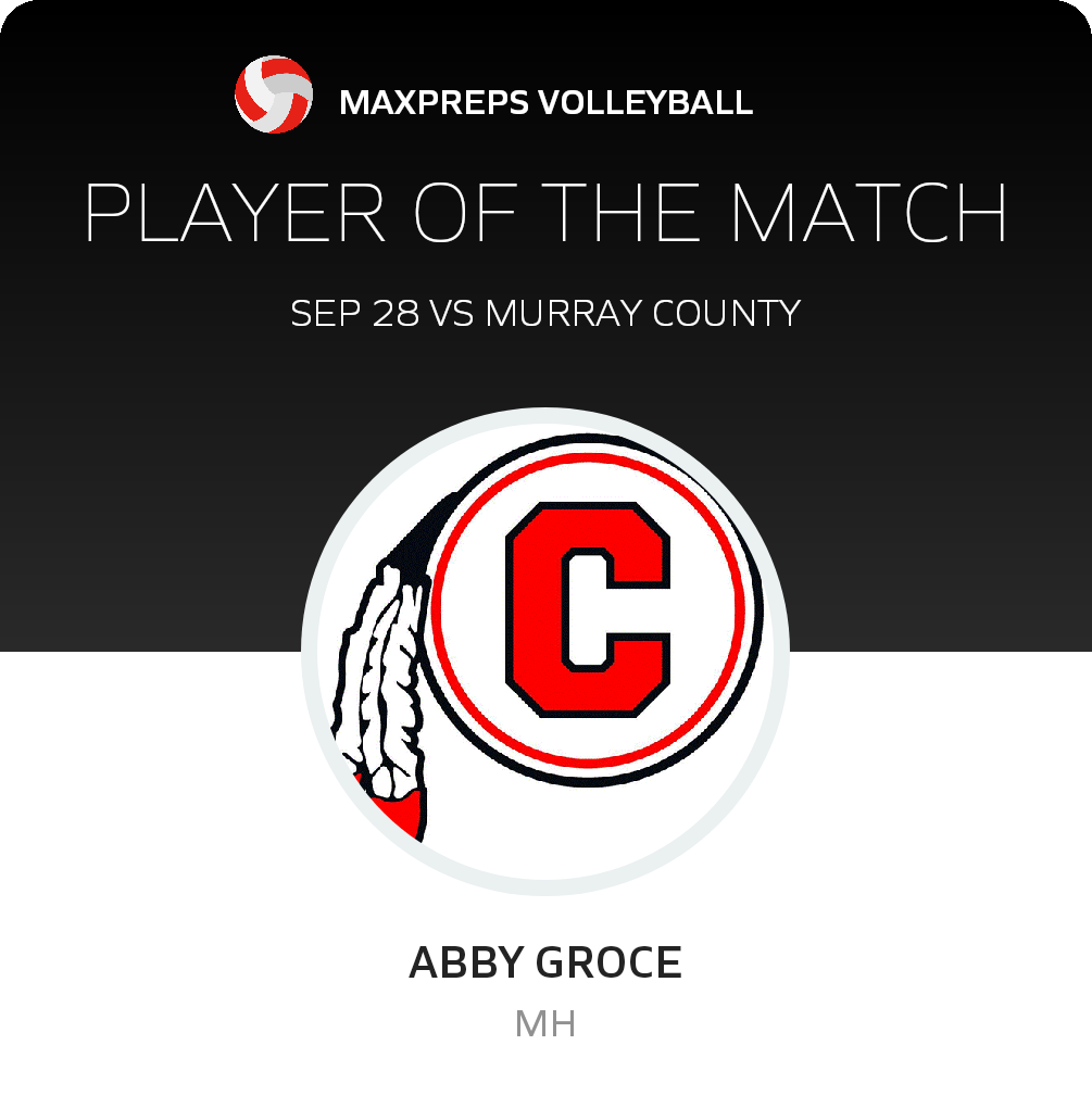 #7 Abby Groce Player of the Game badge