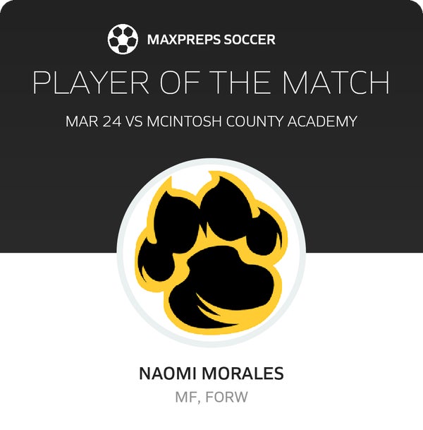 #1 Naomi Morales Player of the Game badge