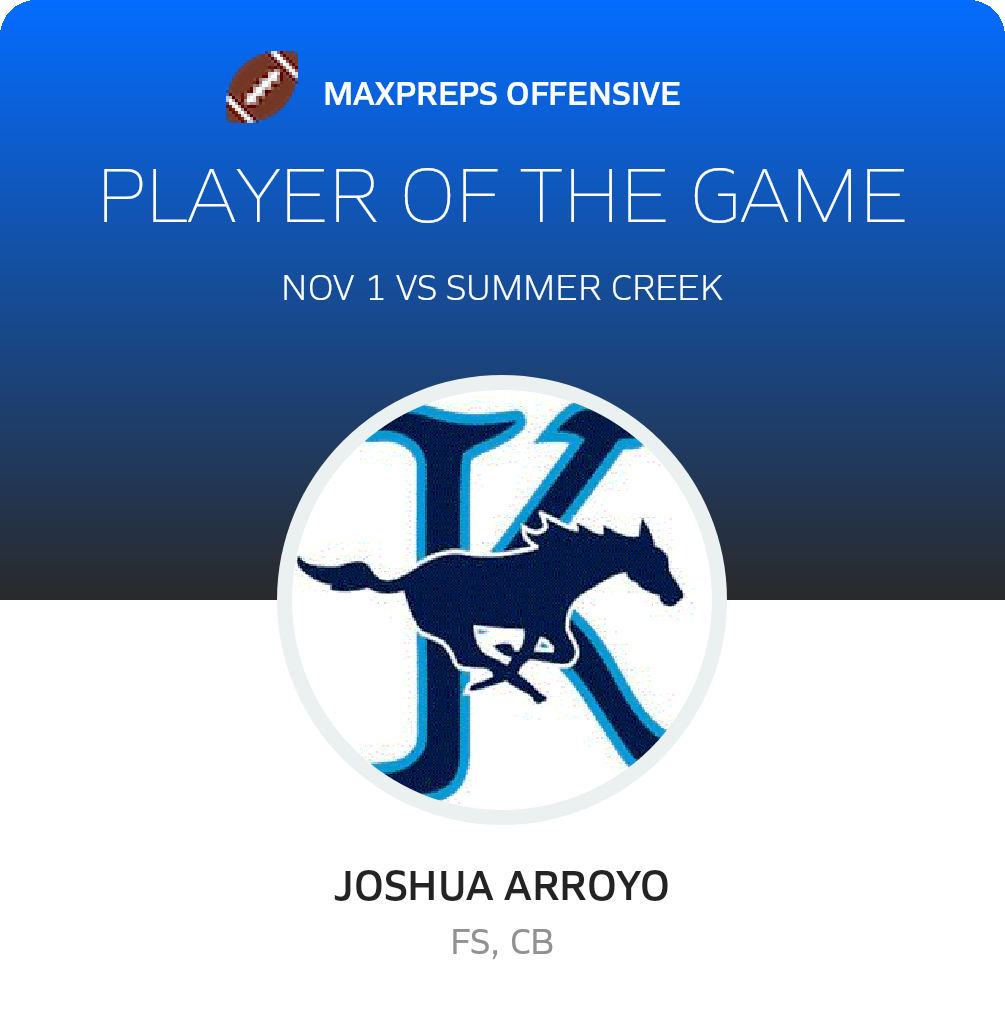 #5 Joshua Arroyo Player of the Game badge