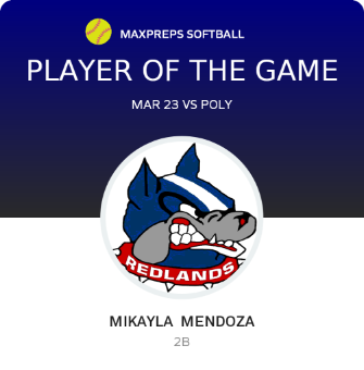 #9 Mikayla  Mendoza Player of the Game badge