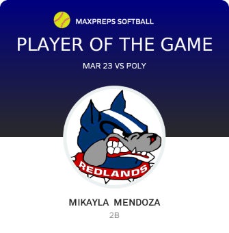 #9 Mikayla Mendoza Player of the Game badge