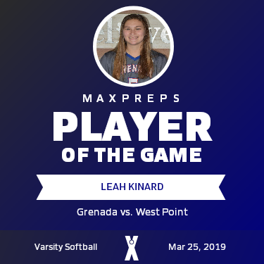 #5 Leah Kinard Player of the Game badge
