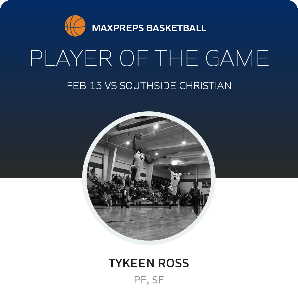 #12 Tykeen Ross Player of the Game badge