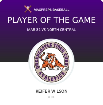 #3 Keifer Wilson Player of the Game badge