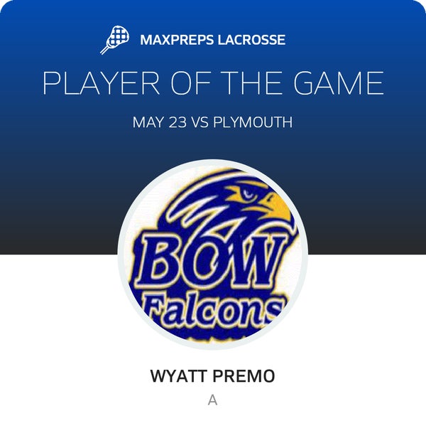#21 Wyatt Premo Player of the Game badge