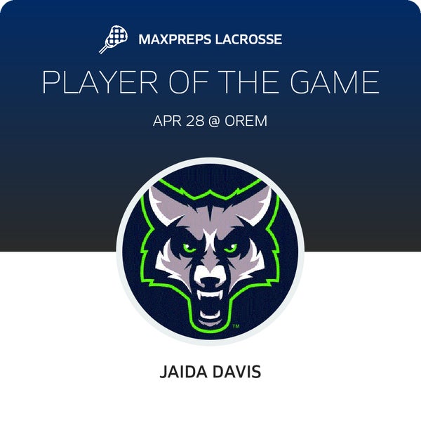 #15 Jaida Davis Player of the Game badge