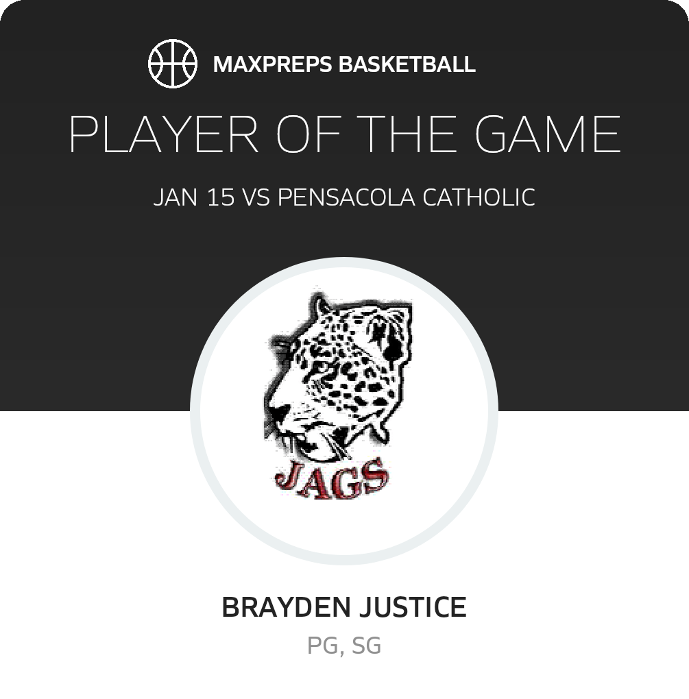#24 Brayden Justice Player of the Game badge