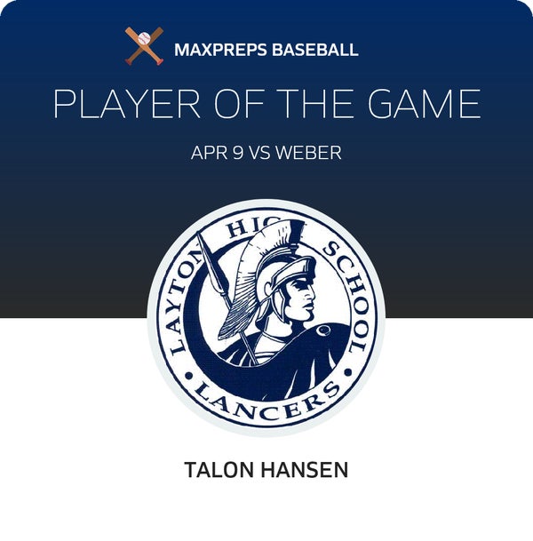 Talon Hansen Player of the Game badge