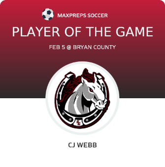 CJ Webb Player of the Game badge