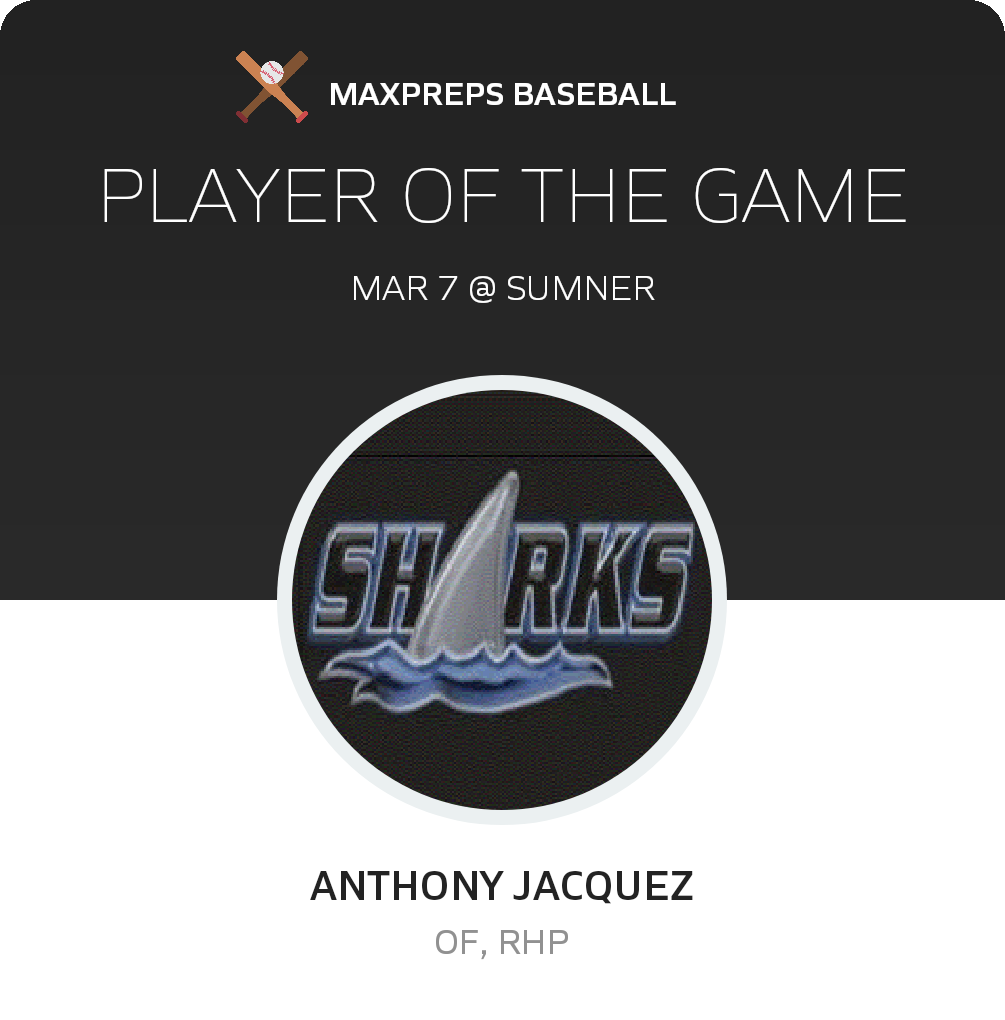 #25 Anthony Jacquez Player of the Game badge