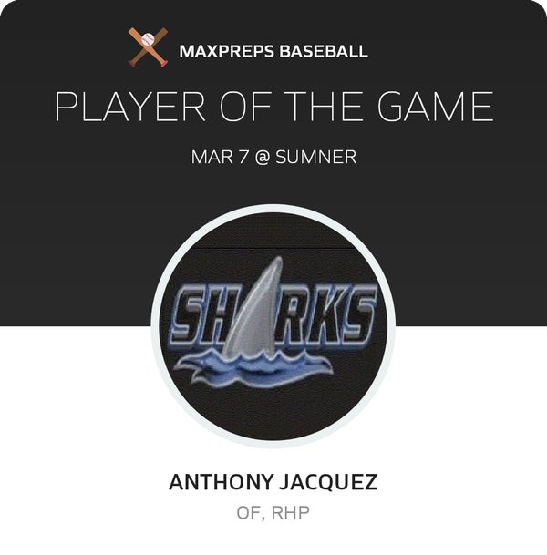 #25 Anthony Jacquez Player of the Game badge