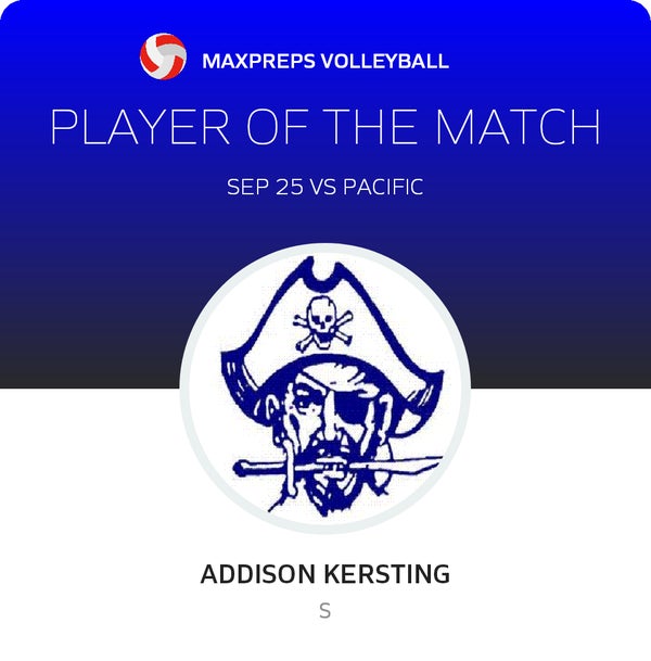 #1 Addison Kersting Player of the Game badge