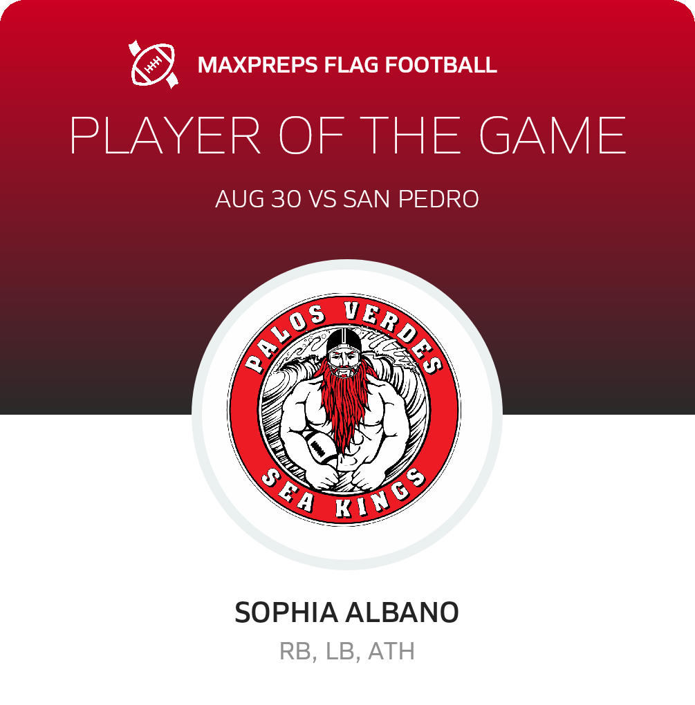 #15 Sophia Albano Player of the Game badge