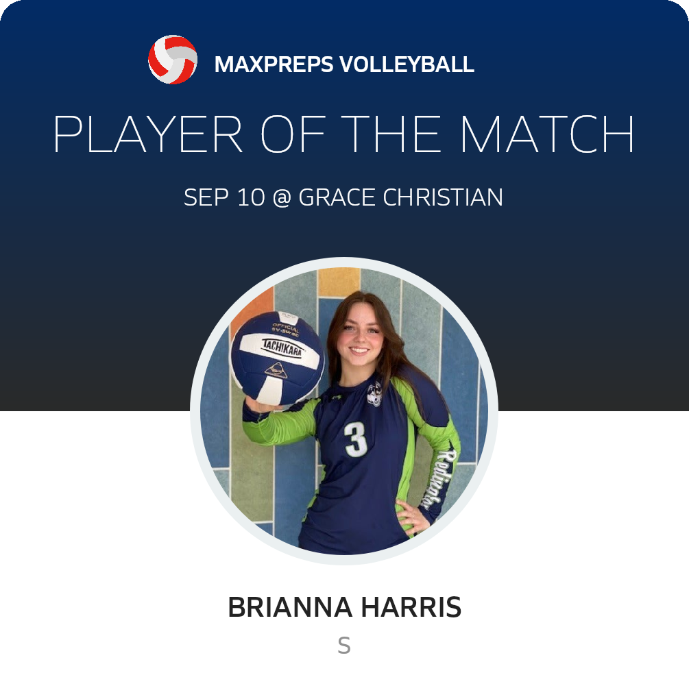 #3 Brianna Harris Player of the Game badge