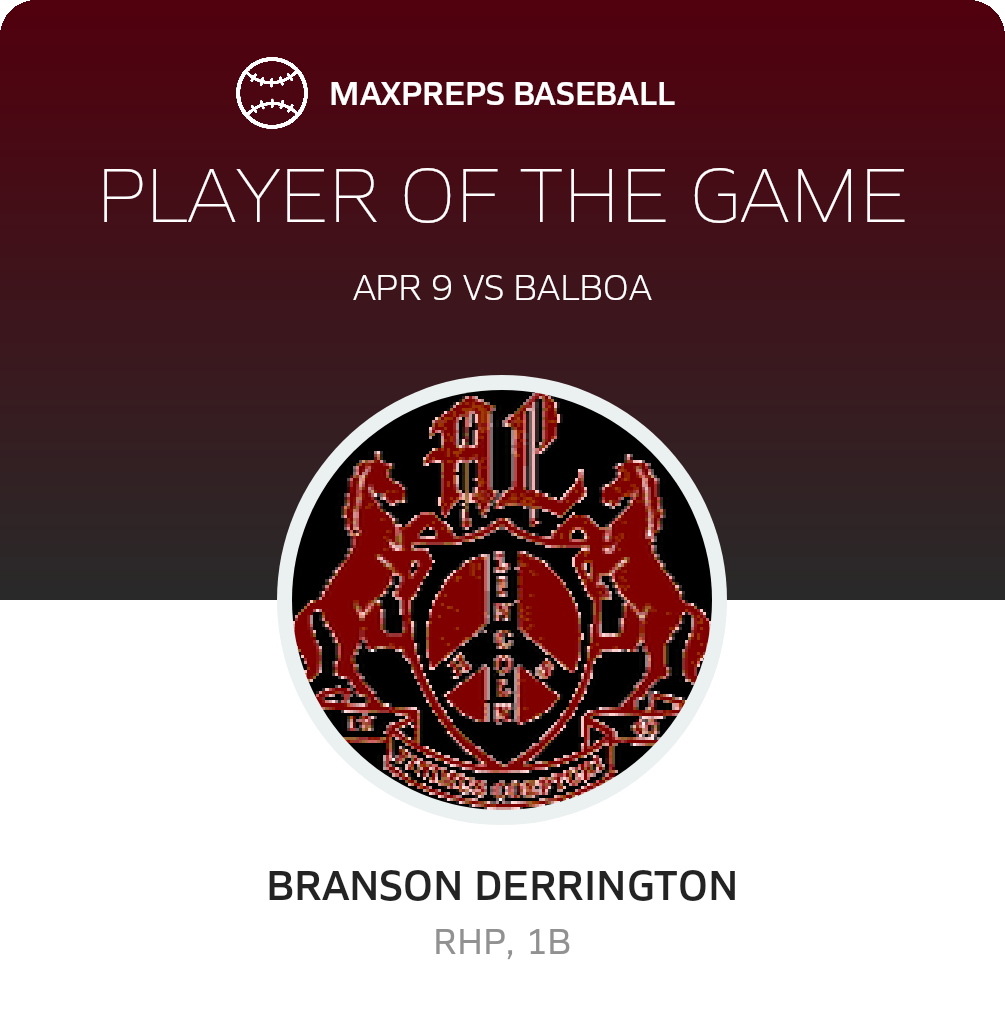 #7 Branson Derrington Player of the Game badge