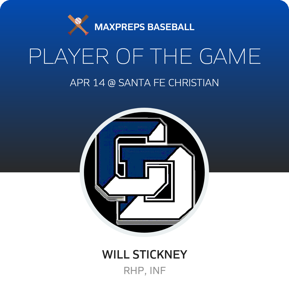 #2 Will Stickney Player of the Game badge