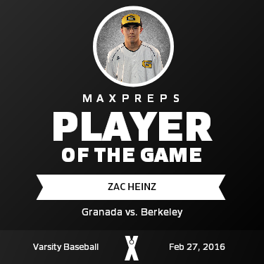 #5 Zac Heinz Player of the Game badge