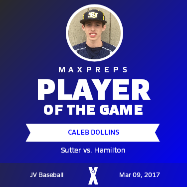 #6 Caleb Dollins Player of the Game badge