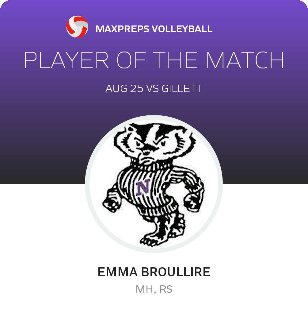 #25 Emma Broullire Player of the Game badge