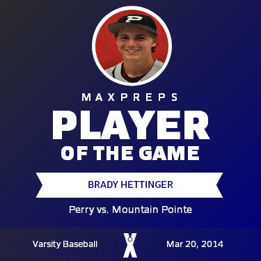 #15 Brady Hettinger Player of the Game badge