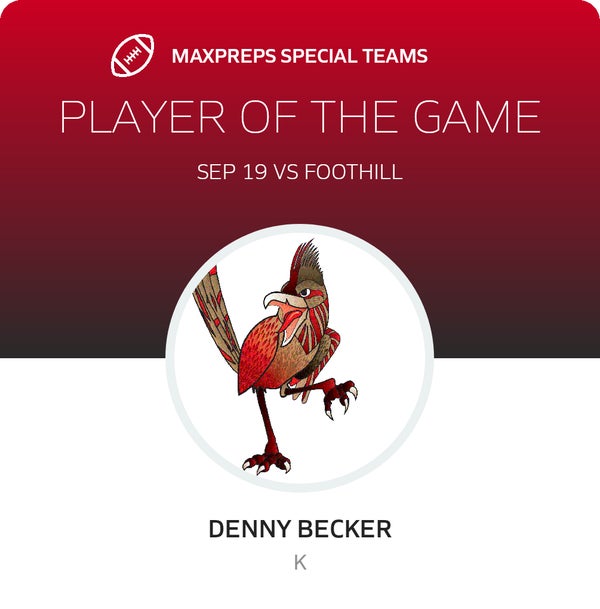 #84 Denny Becker Player of the Game badge