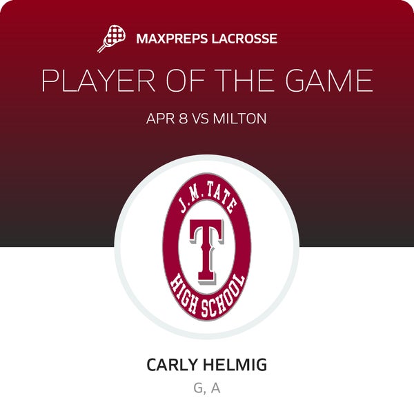 #22 Carly Helmig Player of the Game badge