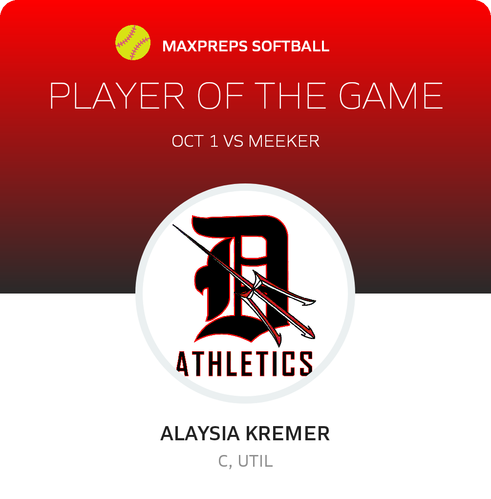#6 Alaysia Kremer Player of the Game badge