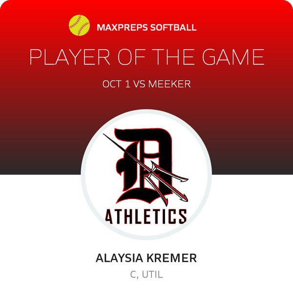#6 Alaysia Kremer Player of the Game badge