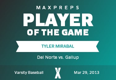 #8 Tyler Mirabal Player of the Game badge