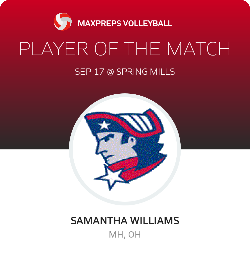#22 Samantha Williams Player of the Game badge