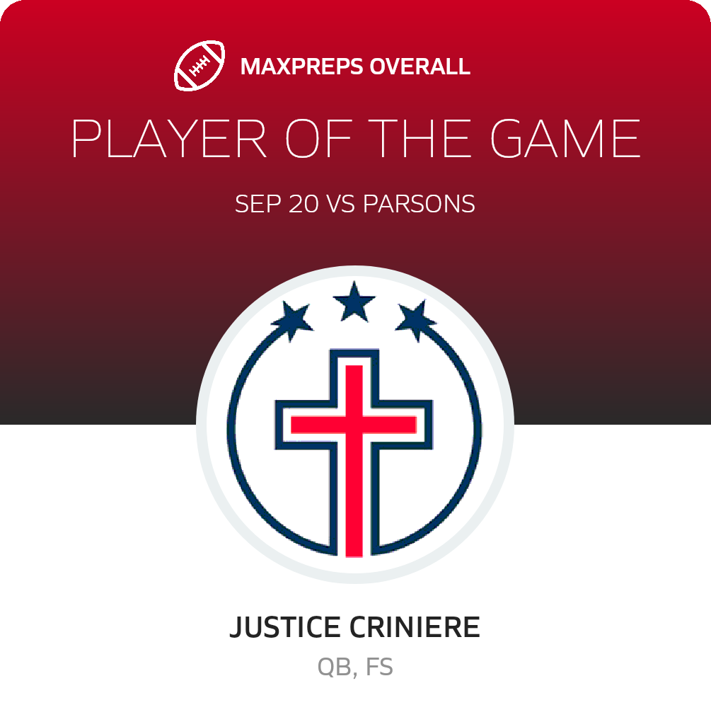 #5 Justice Criniere Player of the Game badge