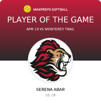 #2 Serena Abar Player of the Game badge