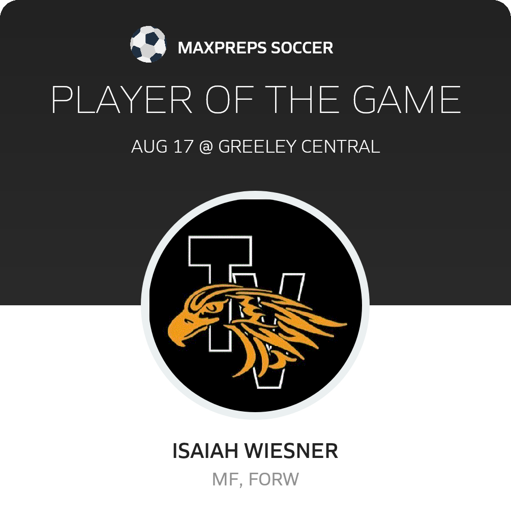 #11 Isaiah Wiesner Player of the Game badge