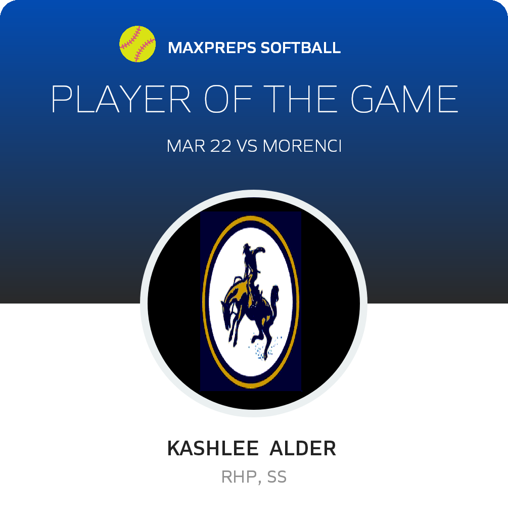 #10 Kashlee  Alder  Player of the Game badge
