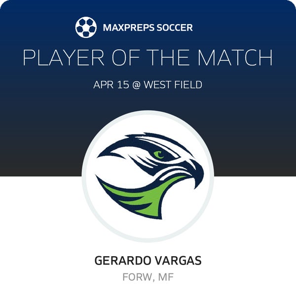 #9 Gerardo Vargas Player of the Game badge