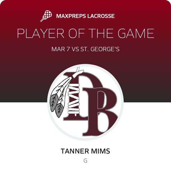 #52 Tanner Mims Player of the Game badge