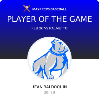 #9 Jean Baldoquin Player of the Game badge