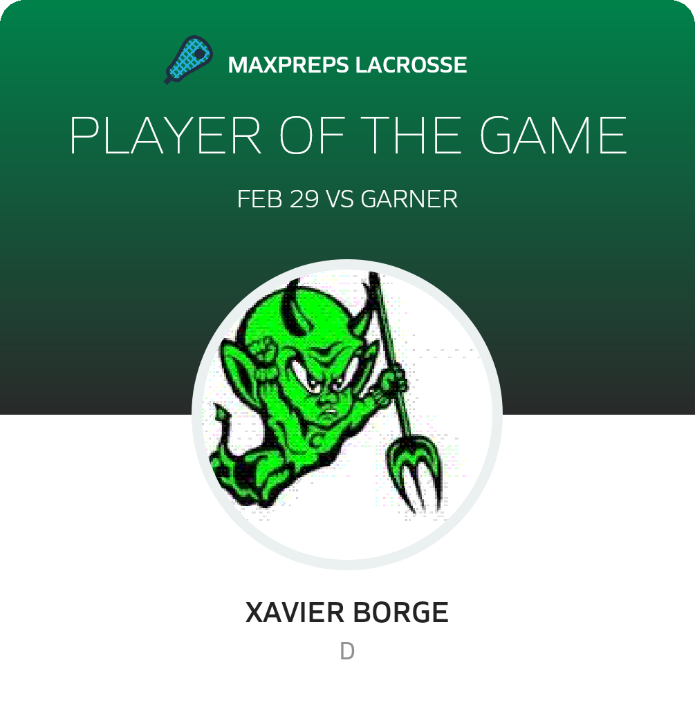 #16 Xavier Borge Player of the Game badge