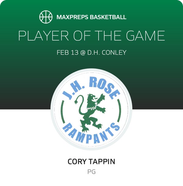 #10 Cory Tappin Player of the Game badge