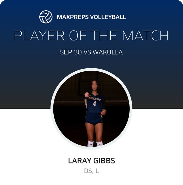 #4 LaRay Gibbs Player of the Game badge