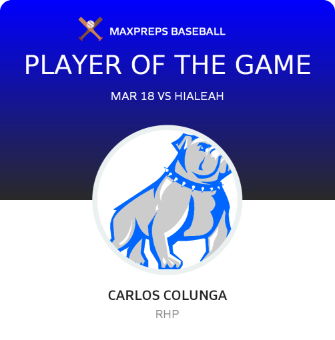 #20 Carlos Colunga Player of the Game badge