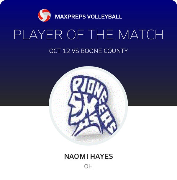 #2 Naomi Hayes Player of the Game badge