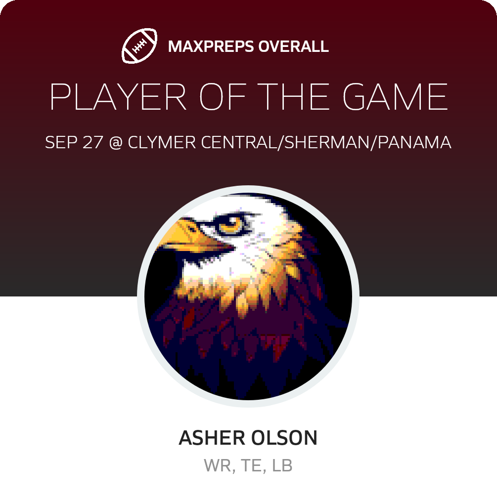 #8 Asher Olson Player of the Game badge