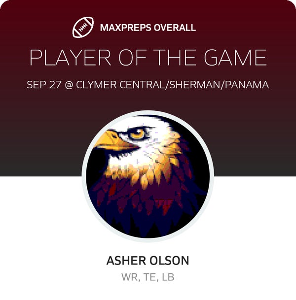 #8 Asher Olson Player of the Game badge