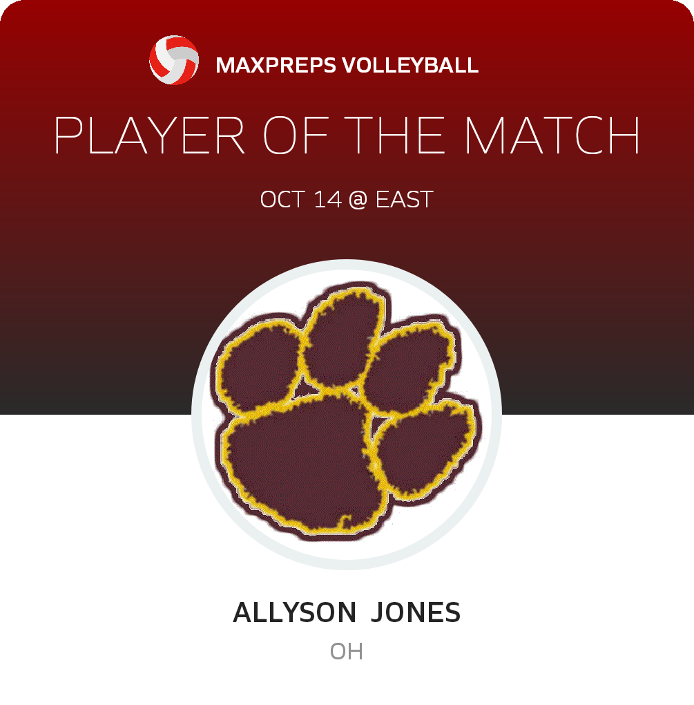 #3 Allyson  Jones Player of the Game badge