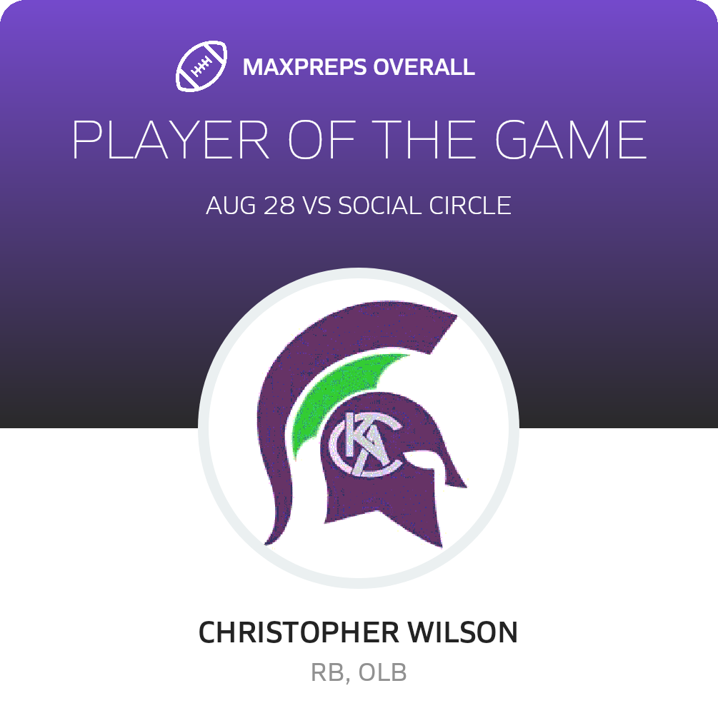 #23 Christopher Wilson Player of the Game badge